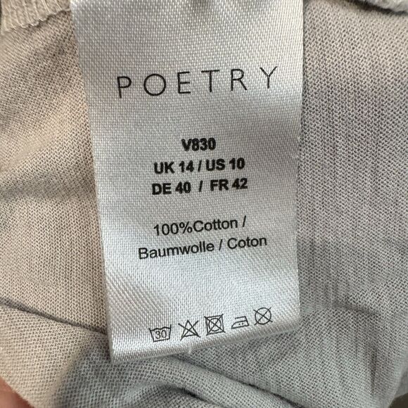 Poetry T Shirt Women 10 Gray Tee Short Sleeved Neutral Minimalist Boho Casual - Picture 3 of 7